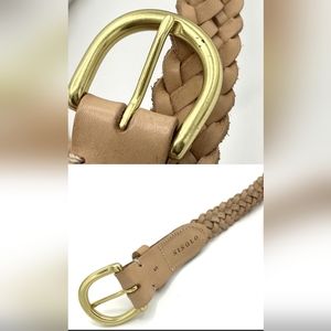 Nisolo Talia Braided Adjustable Leather Belt Almond Tan S